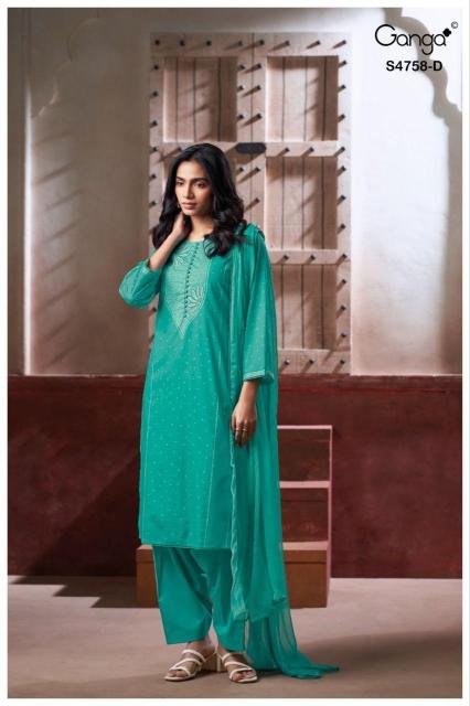 Ganga dynza 4758 rajasthani dress material wholesale markets